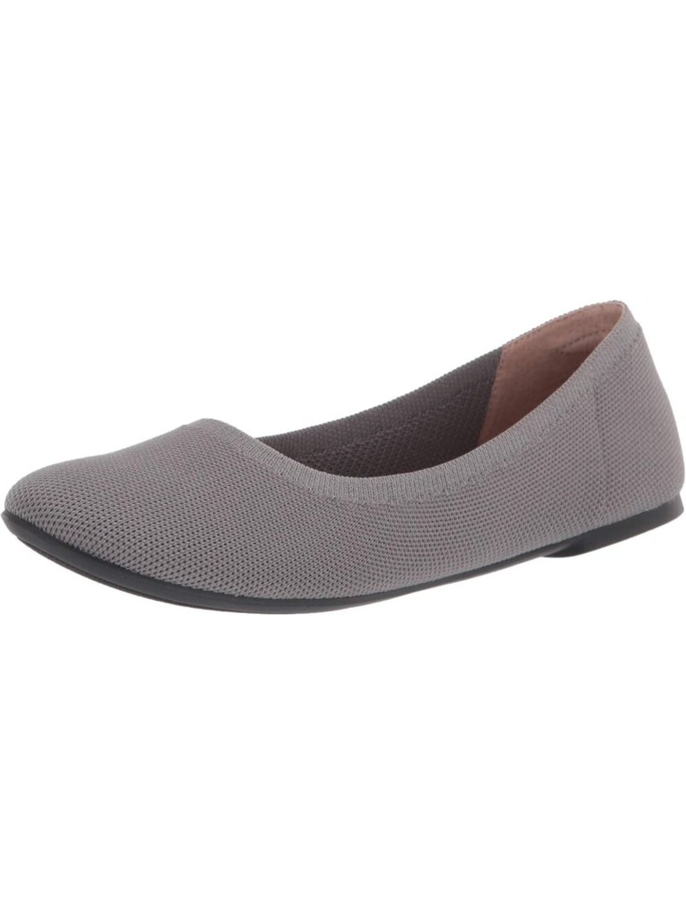 Women's Light Grey Faux Leather Synthetic Comfortable Slip-On Ballet Flat Shoes